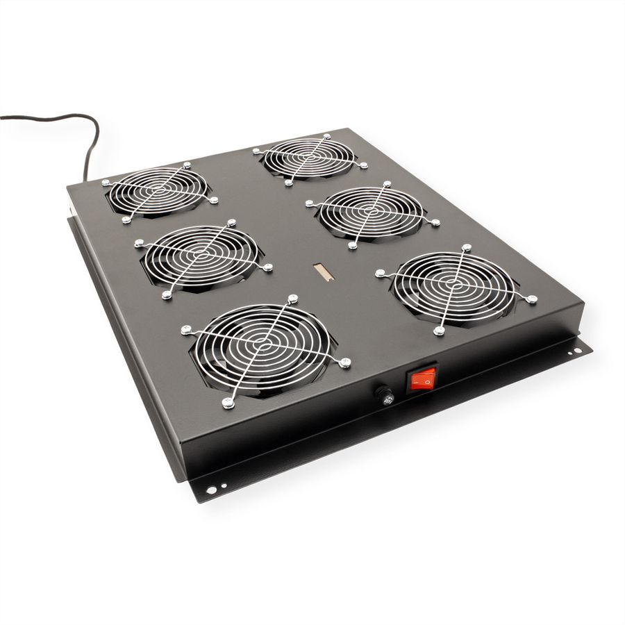 ROLINE 19" roof fan unit with 6 fans, ON/OFF for server rack PRO series, black