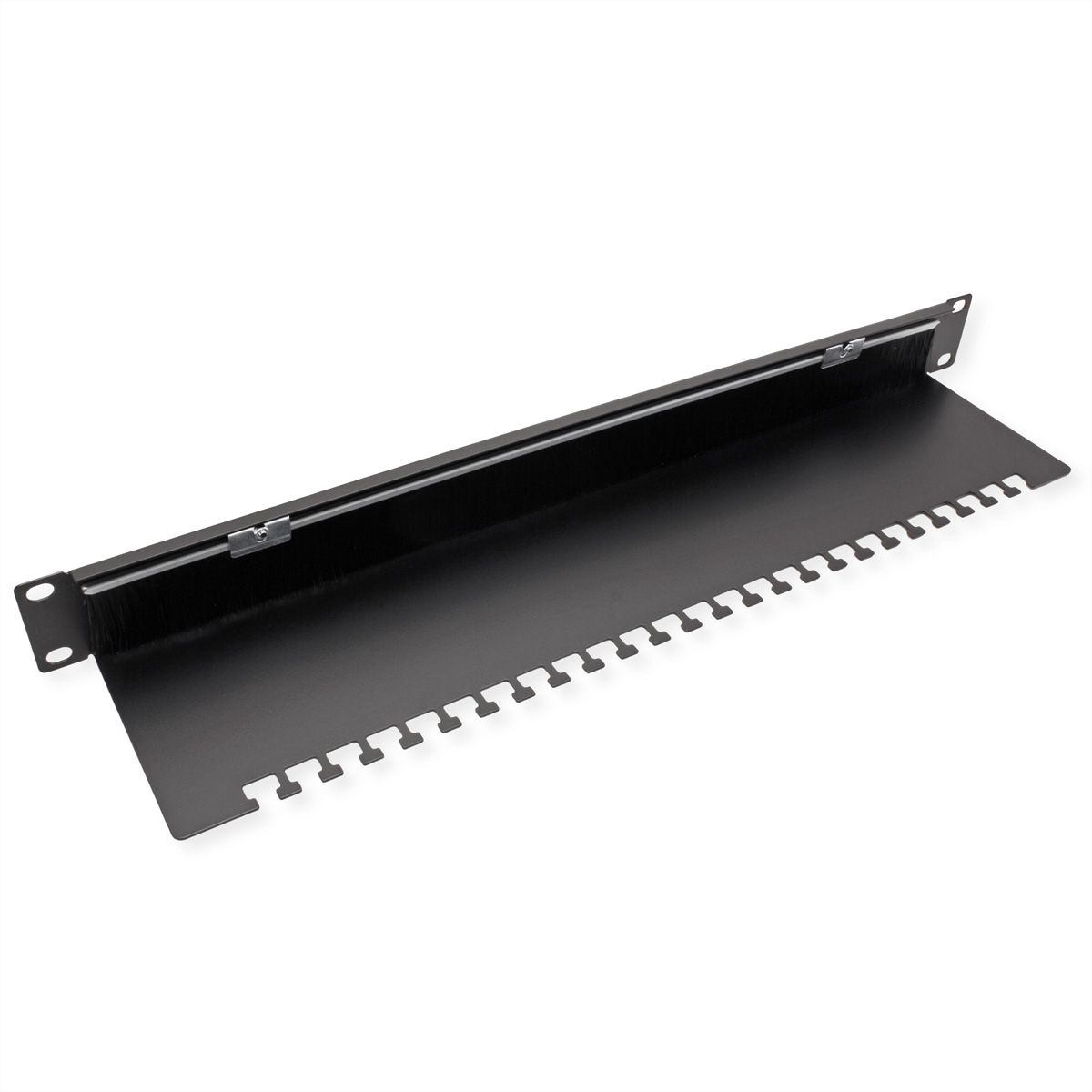 VALUE 19" Cable Entry 1U with Brush Seal, with cable support plate, black