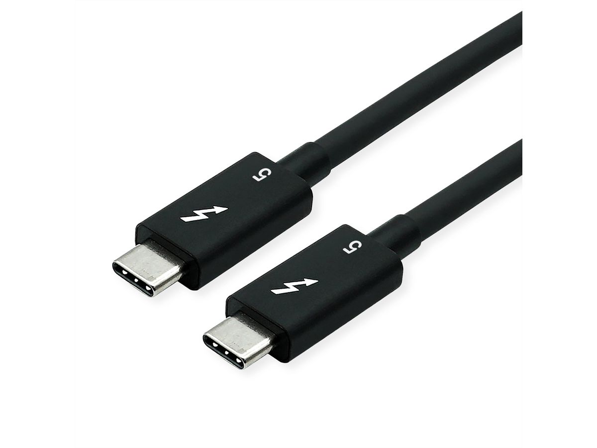 ROLINE Thunderbolt™ 5 Cable, 80Gbit/s, 240W, C-C, M/M, passive, black, 0.8 m