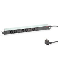 ROLINE 19" PDU for Cabinets 8x 3600W, IEC320 C13 - German Type M, silver, 2 m