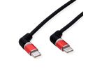 ROLINE 360° Rotation USB 2.0 Cable, C - C, M/M, 60W, Red Black, 2 m