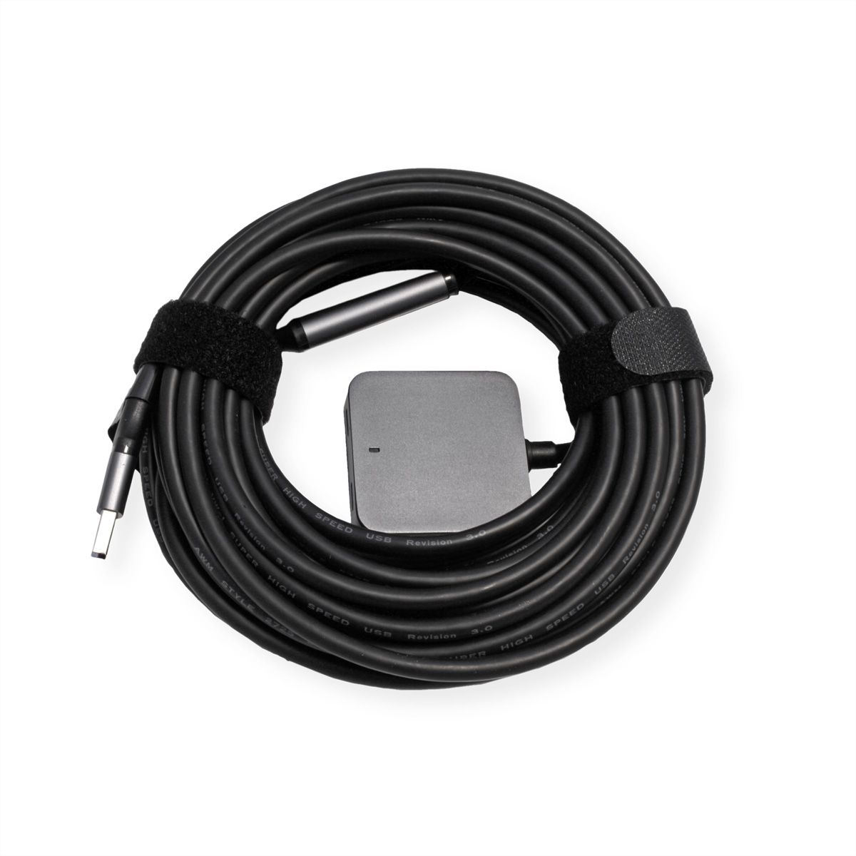 VALUE USB 3.2 Gen1 Hub, 4 Ports (2x A+ 2x C), with Extension Cable, black, 10 m