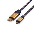 ROLINE GOLD USB 2.0 Cable, A - 5-Pin Mini, M/M, 0.8 m