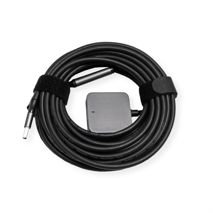 VALUE USB 3.2 Gen1 Hub, 4 Ports (2x A+ 2x C), with Extension Cable, black, 10 m