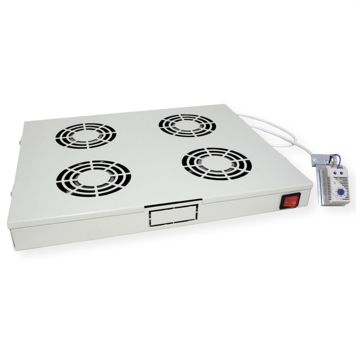 ROLINE 19-inch fan unit 4 fans, Thermostat grey