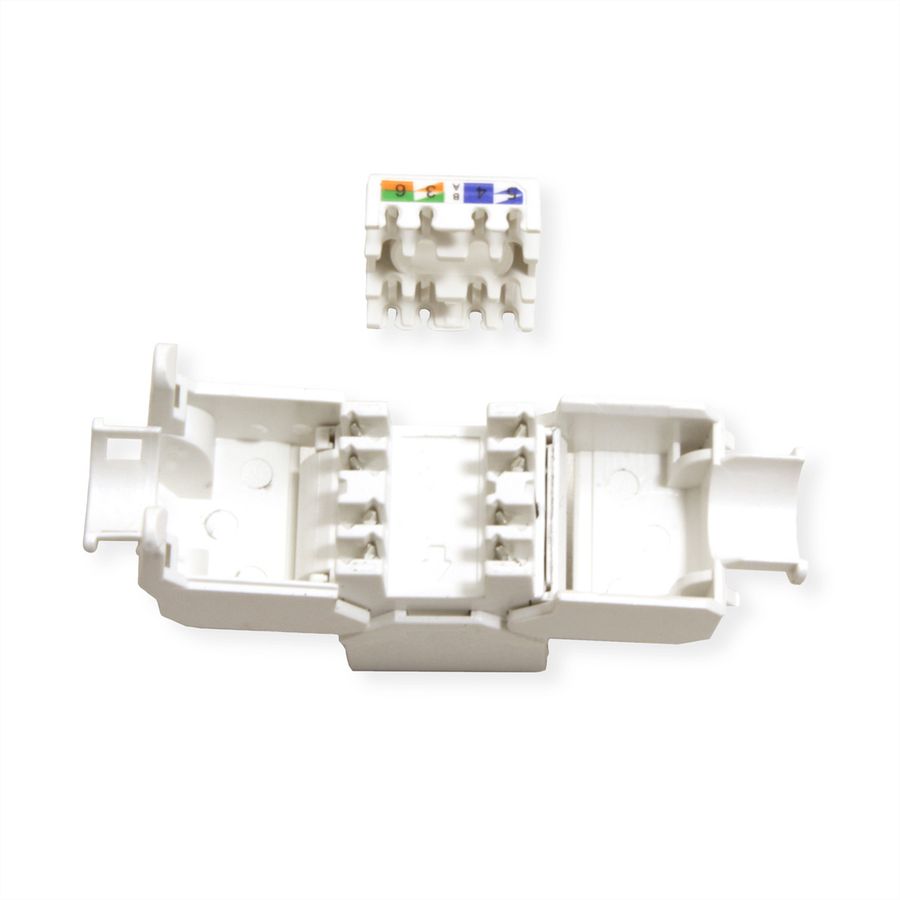 VALUE Cat.6A (Class EA) Keystone, RJ-45, UTP, tool-free, silver, white
