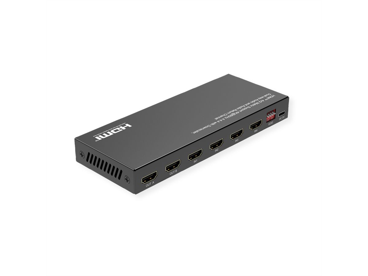 VALUE HDMI Matrix, 4x2, 4K60Hz, with Remote Control