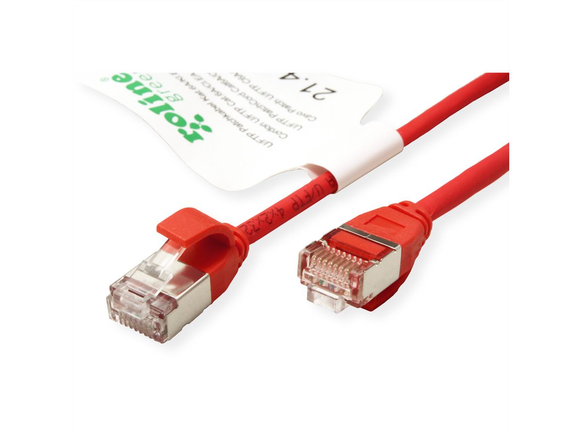 ROLINE GREEN U/FTP DataCenter Patch Cord Cat.6A (Class EA), LSOH, slim, red, 2 m