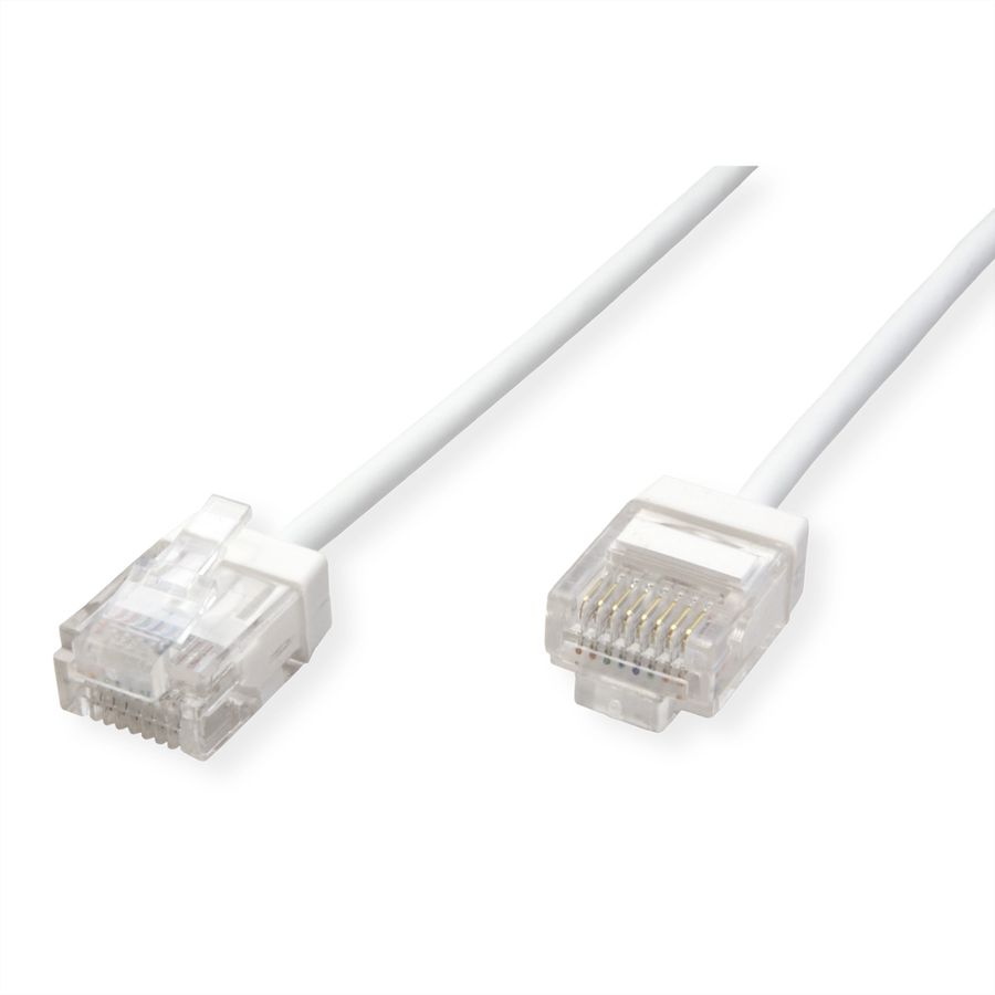 ROLINE UTP Data Center Patch Cord Cat.6A (Class EA), LSOH, Slim, Ultra Short Connector, white, 3 m