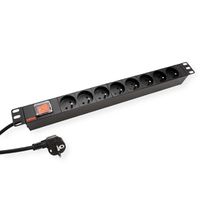 ROLINE PDU for Cabinet, 8x socket, 45°, 16A, with Switch, UTE Version, black, 1.8 m