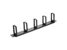 VALUE 19" 1U Cable Management Plate, C-Type, 5 Hooks, black
