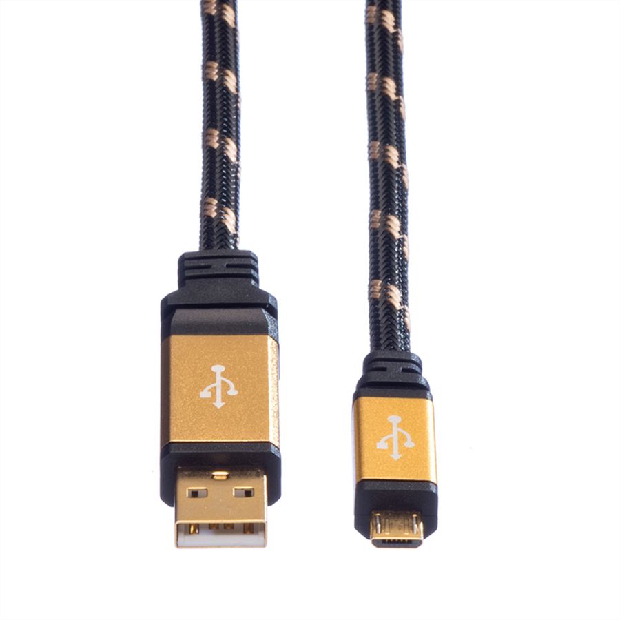ROLINE GOLD USB 2.0 Cable, A - Micro B, M/M, 1.8 m