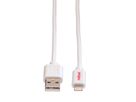 ROLINE Lightning to USB Cable for iPhone, iPod, iPad, white, 1 m