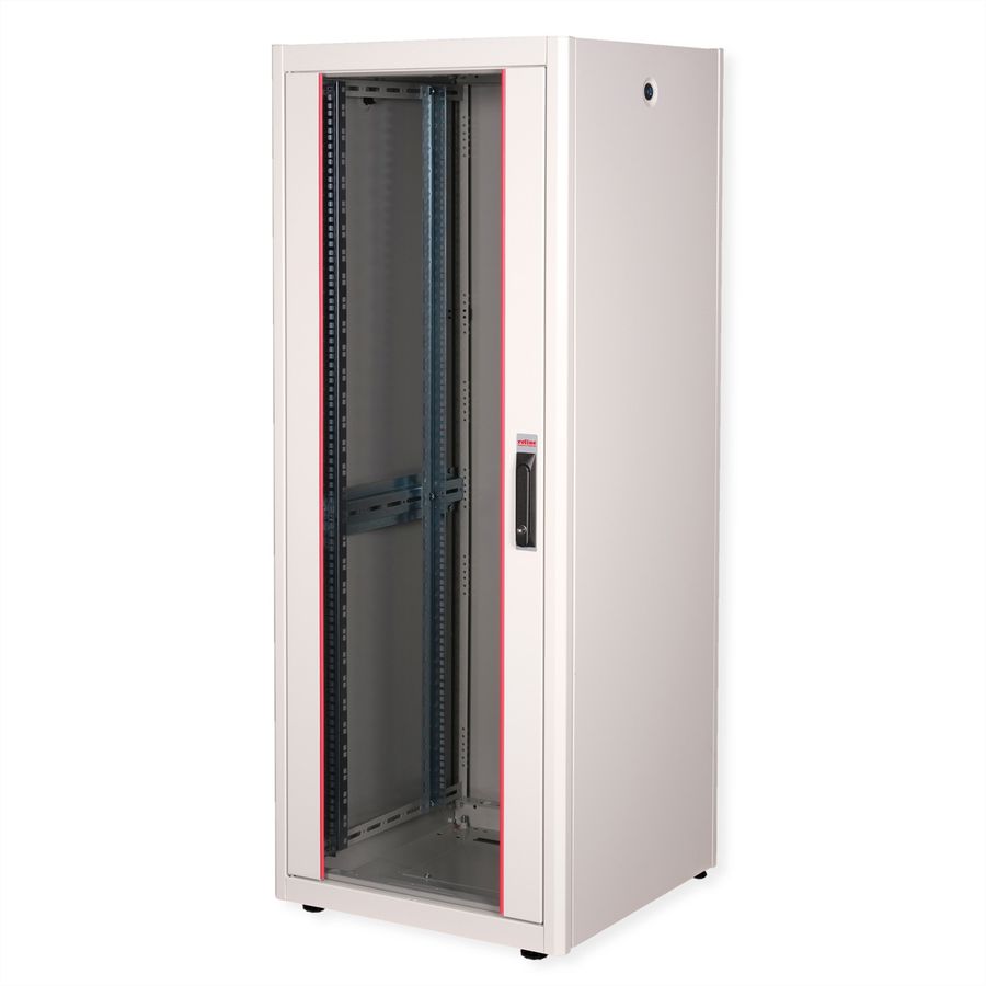 ROLINE 19-inch network cabinet Basic 32 U, 600x600 WxD glass door grey