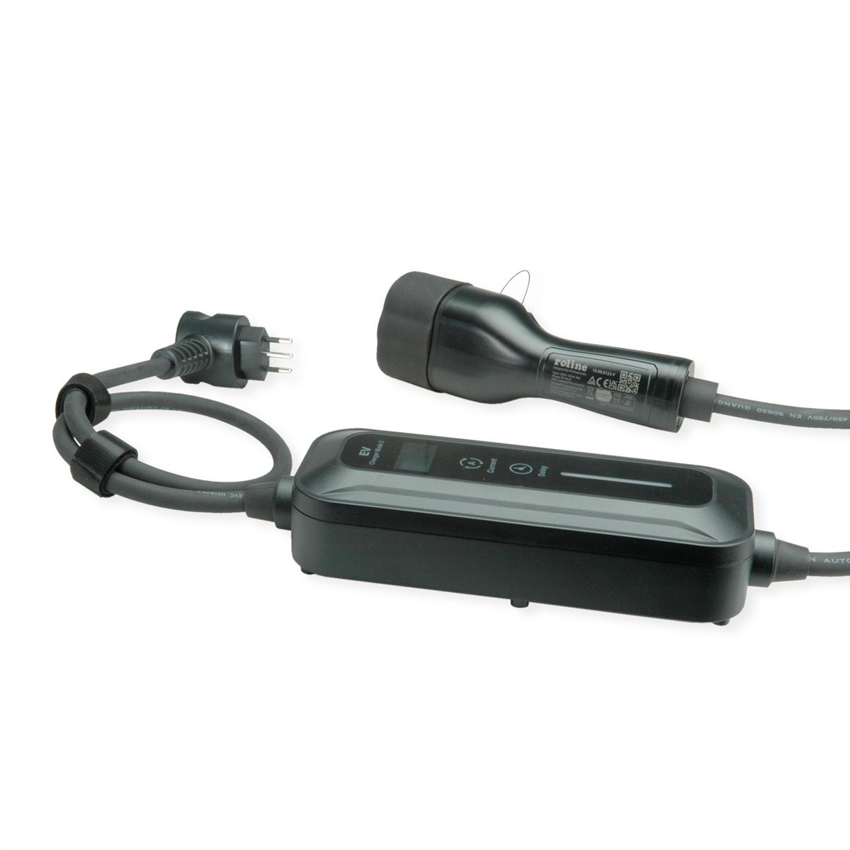 ROLINE Portable EV Charging Cable, Italian Plug - Type 2, Mode 2, 10 A, 2.3 kW, 3 m