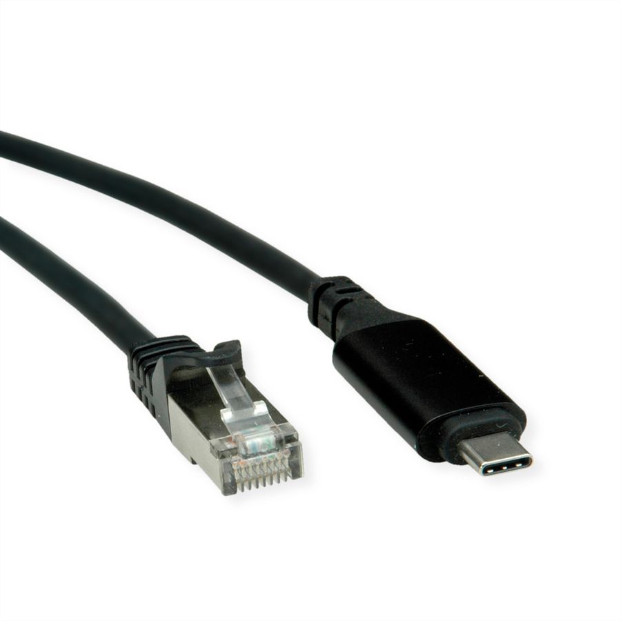 ROLINE USB-C to Gigabit Ethernet Cable Converter, black, 2 m