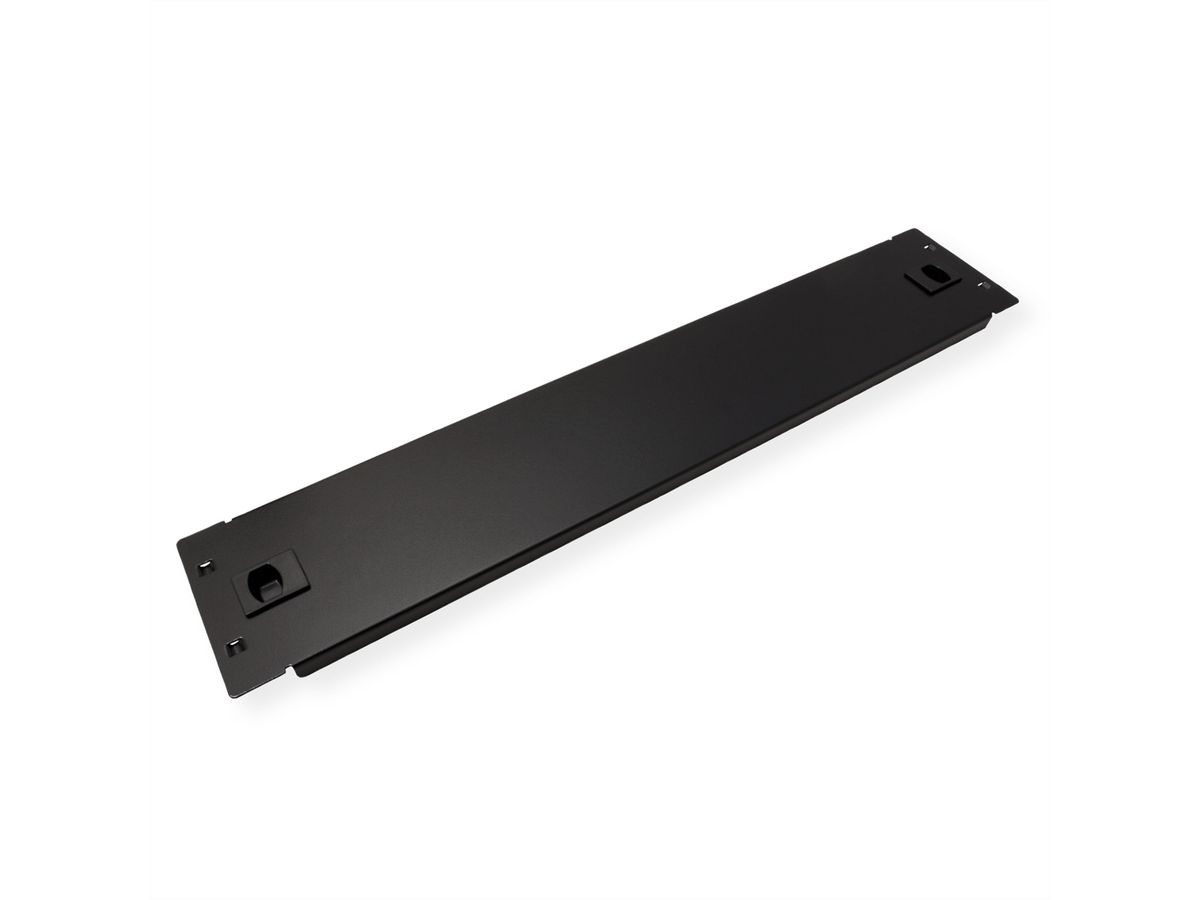 19" Blank Panel, Snap-in, 2U, Metal, black