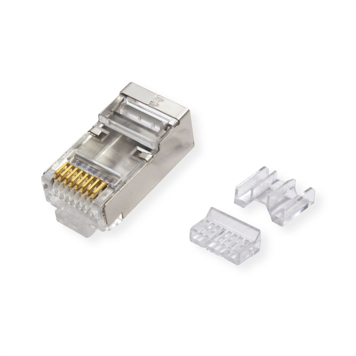 ROLINE Cat.6A (Class EA) RJ-45 Modular Plug, shielded, for Solid/Stranded Wire, 10 pcs.