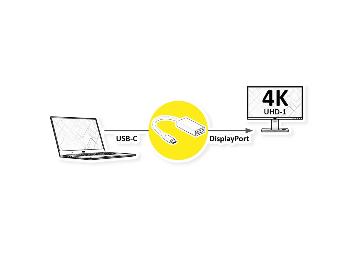 VALUE Type C - DisplayPort Adapter, M/F, 4K60Hz