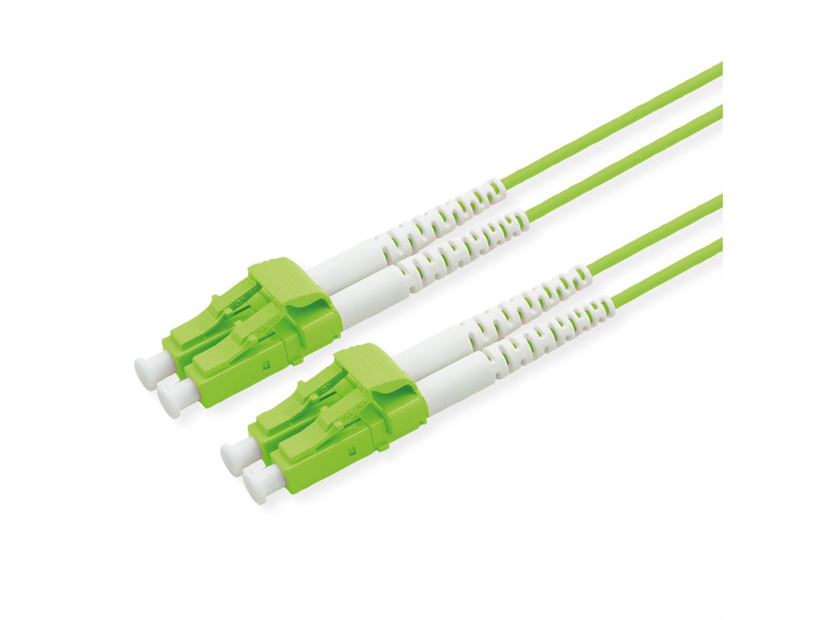 ROLINE Fibre Optic Jumper Cable, 50/125 µm, LC/LC, OM5, Low-Loss Connector, green, 10 m