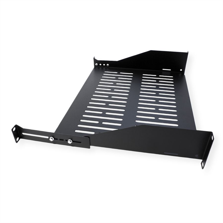 VALUE 19"-Fixed Shelf, 485 x 300mm, 2U, max. 25kg, black