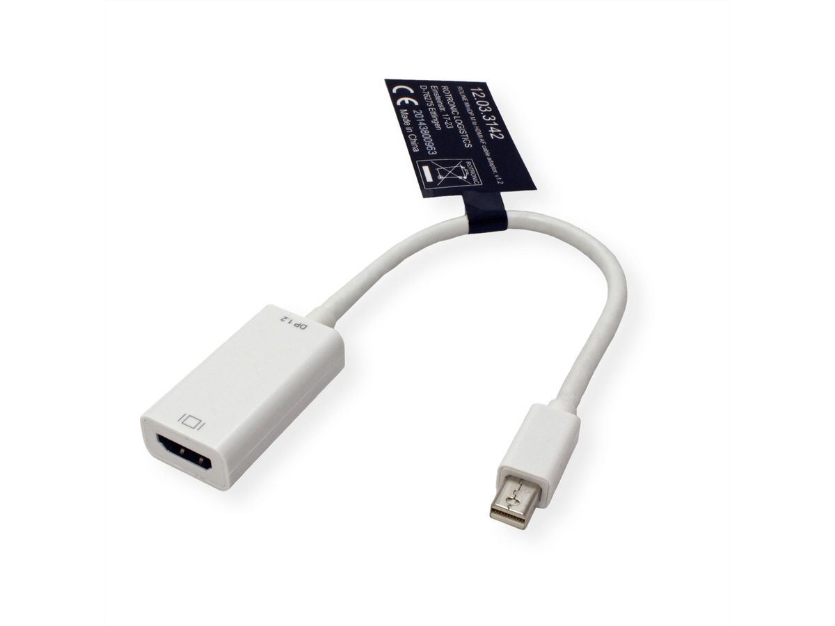 ROLINE Mini DisplayPort-HDMI Adapter, v1.2, MiniDP M - HDMI F