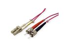 ROLINE Fibre Optic Jumper Cable, 50/125µm, LC/ST, OM4, violet, 3 m