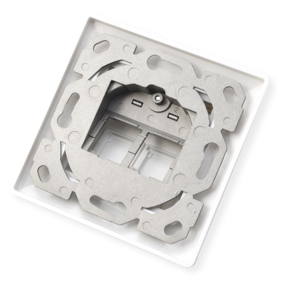ROLINE Desktop Type 2-Port Face Plate, with dust caps