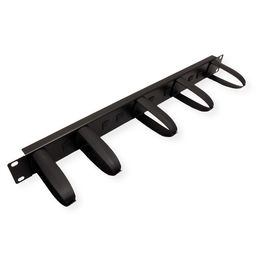 VALUE 19" Cable Management plate with Horizontal/Vertical Cable Rings for Cabinets, black