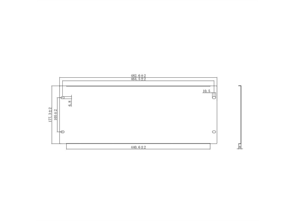 VALUE 19" Blank Panel, 4U, Metal, black
