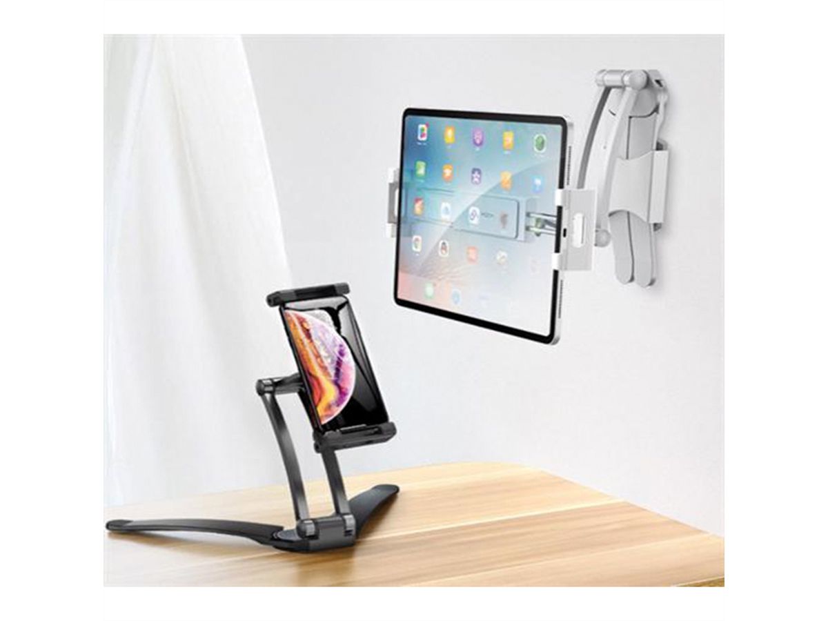 VALUE Aluminum Holder for iPad/Ebook/Tablet, Desk- / Wall Mount Type