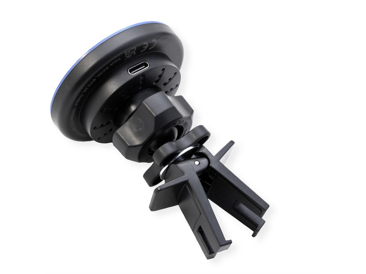 ROLINE Wireless Charger (15W) and Car Smartphone Holder, Magnetic