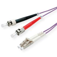 ROLINE Fibre Optic Jumper Cable, 50/125µm, LC/ST, OM4, violet, 0.5 m