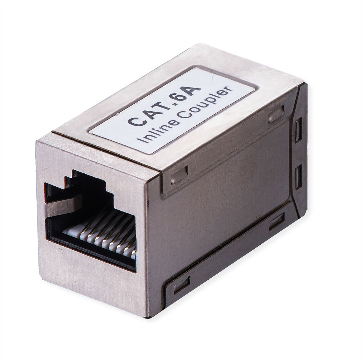 VALUE RJ-45 Mini Inline Coupler, Cat.6A (Class EA), shielded, silver