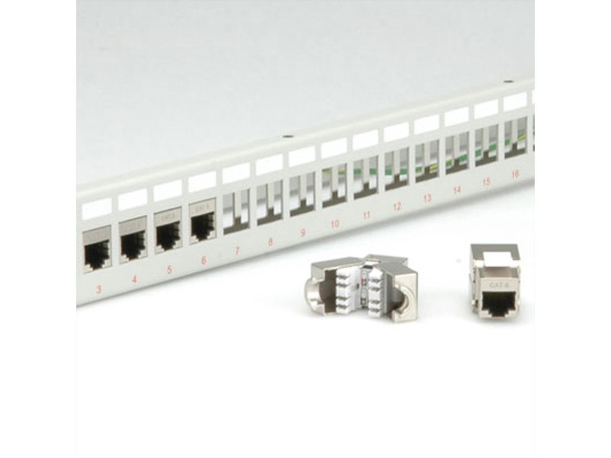 ROLINE Keystone 19'' Module frame, 24 Ports, shielded, grey