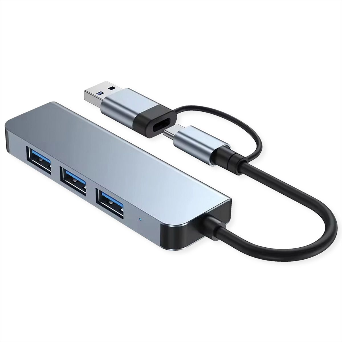 VALUE USB Hub, 4x USB-A Ports (3x USB 2.0 + 1x USB 3.2 Gen1), Type A+C host connection cable