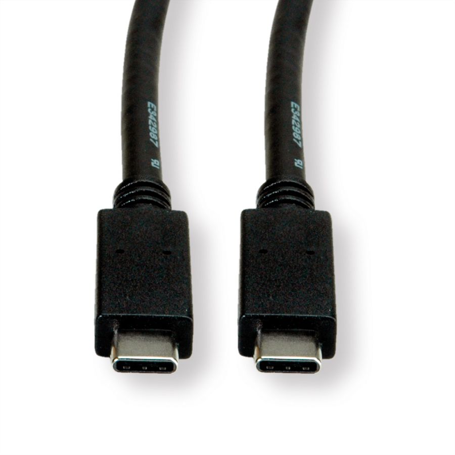 ROLINE USB 3.2 Gen 2 Cable, PD, C-C, M/M, 4K UHD-1, 10Gbit/s, Emark, 100W, black, 2 m