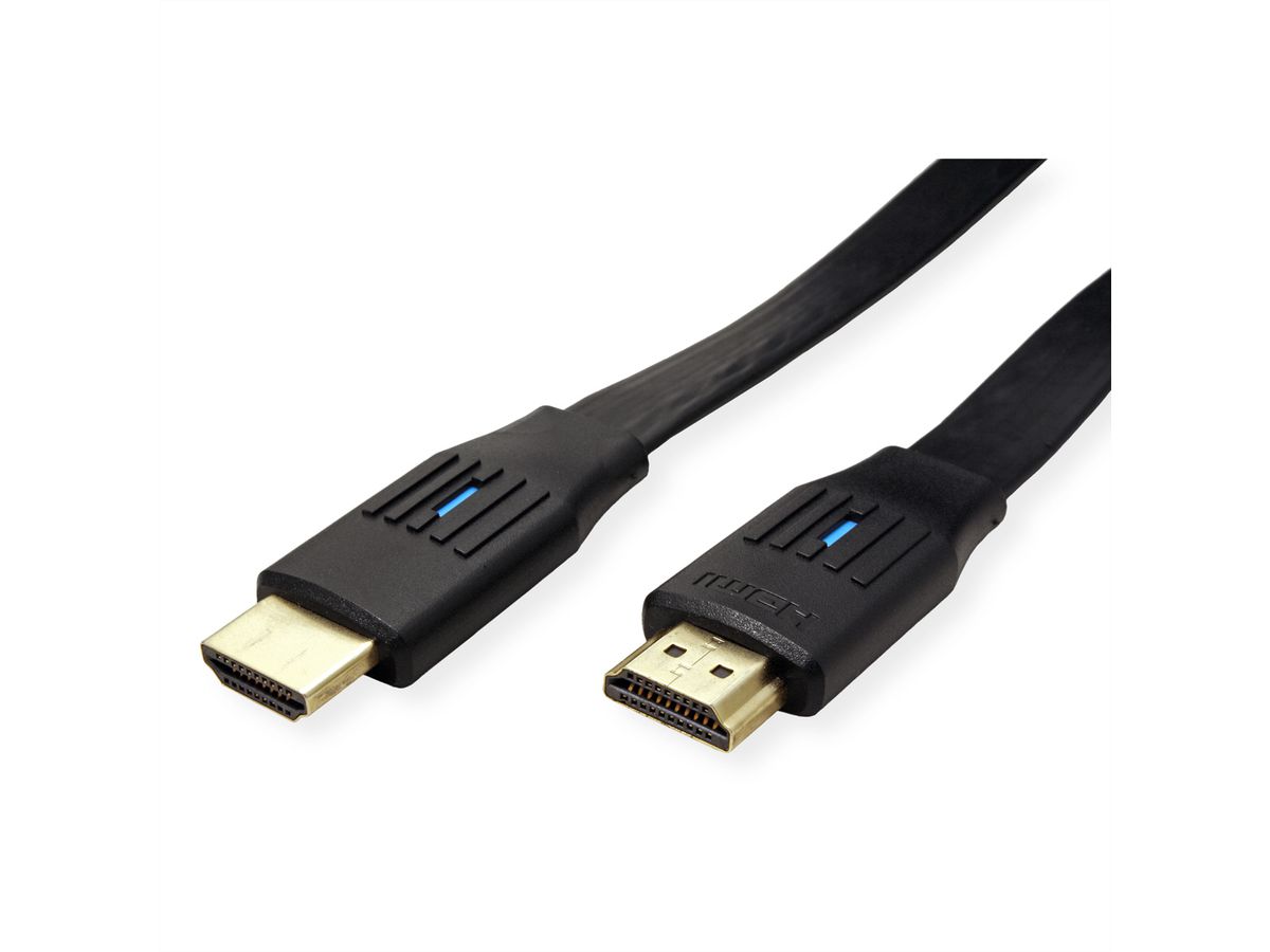 VALUE HDMI 8K (7680 x 4320) Ultra HD Cable + Ethernet, Flat, M/M, black, 1 m