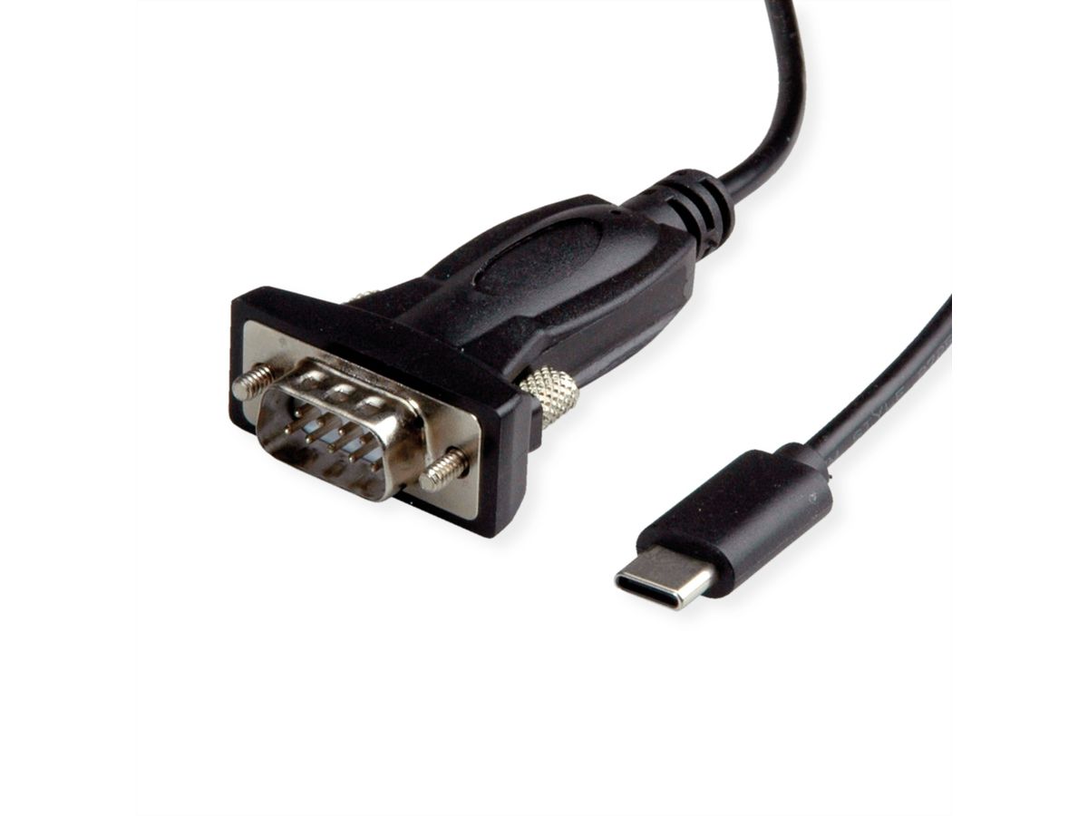 VALUE Converter Cable USB Type C to Serial, black, 1.8 m