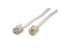RJ-12 Cable, 6P4C, white, 6 m