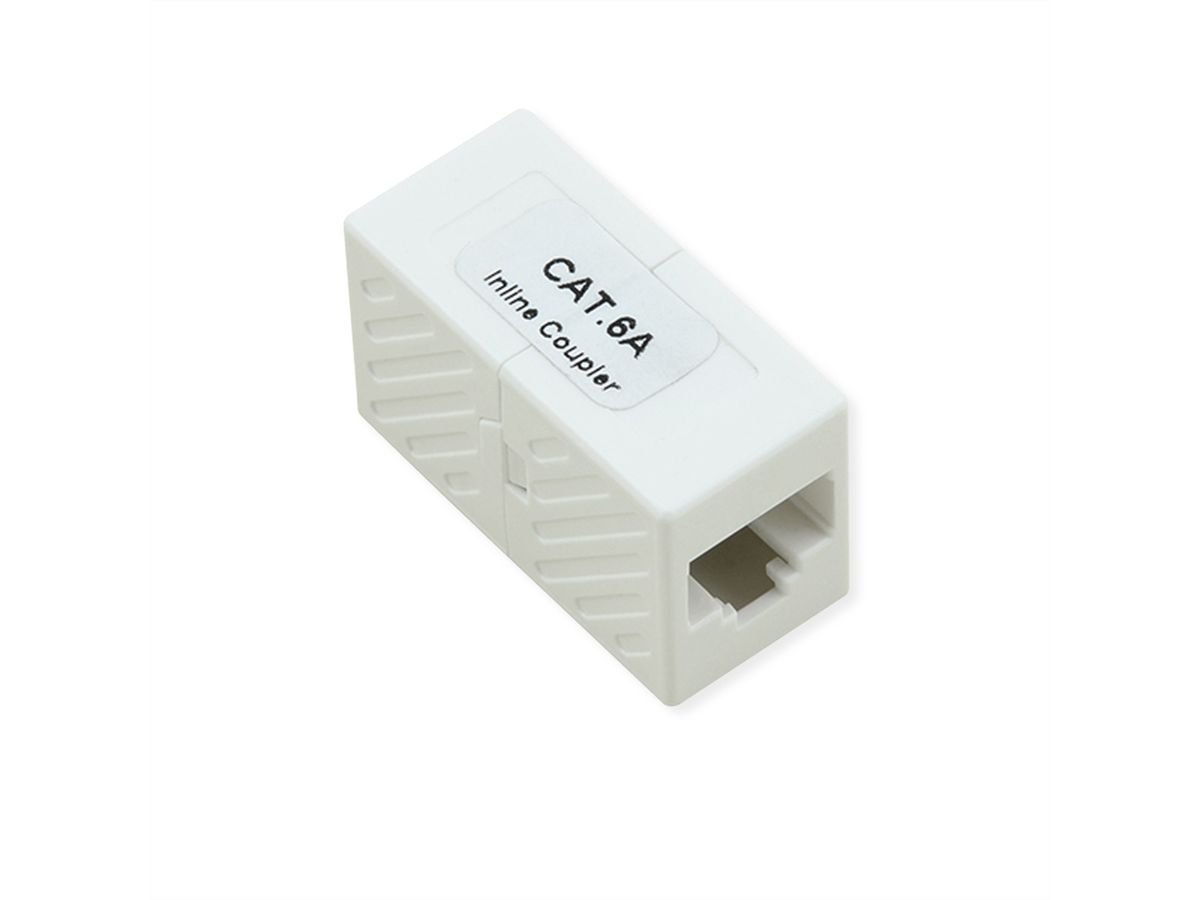 ROLINE RJ-45 Mini Inline Coupler, Cat.6A (Class EA), unshielded, white