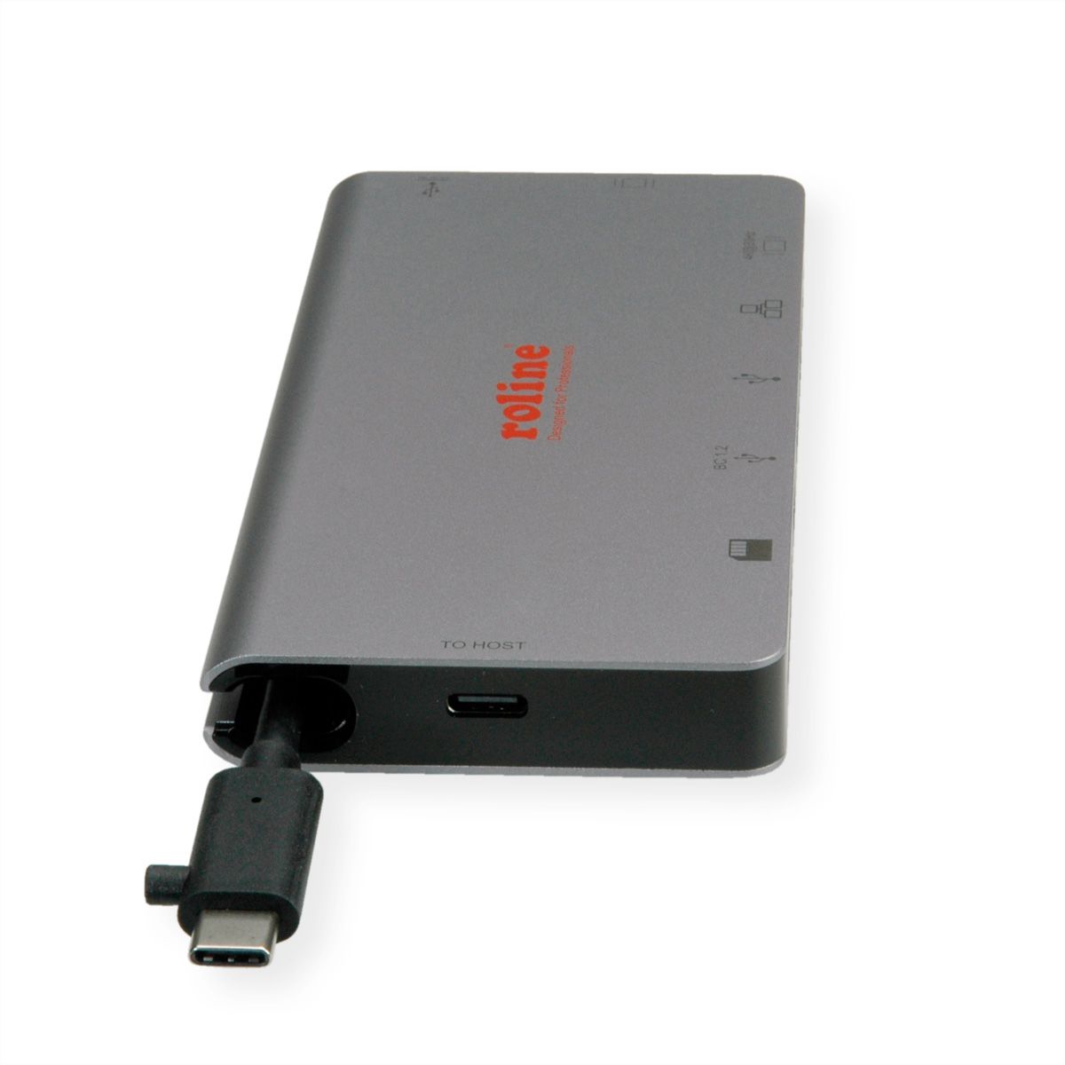 ROLINE USB Type C docking station, 4K HDMI, 1x VGA, 2x USB 3.2 Gen 1 ports, 1x SD/MicroSD card reader, 1x USB Type C PD (Power Delivery), 1x Gigabit Ethernet