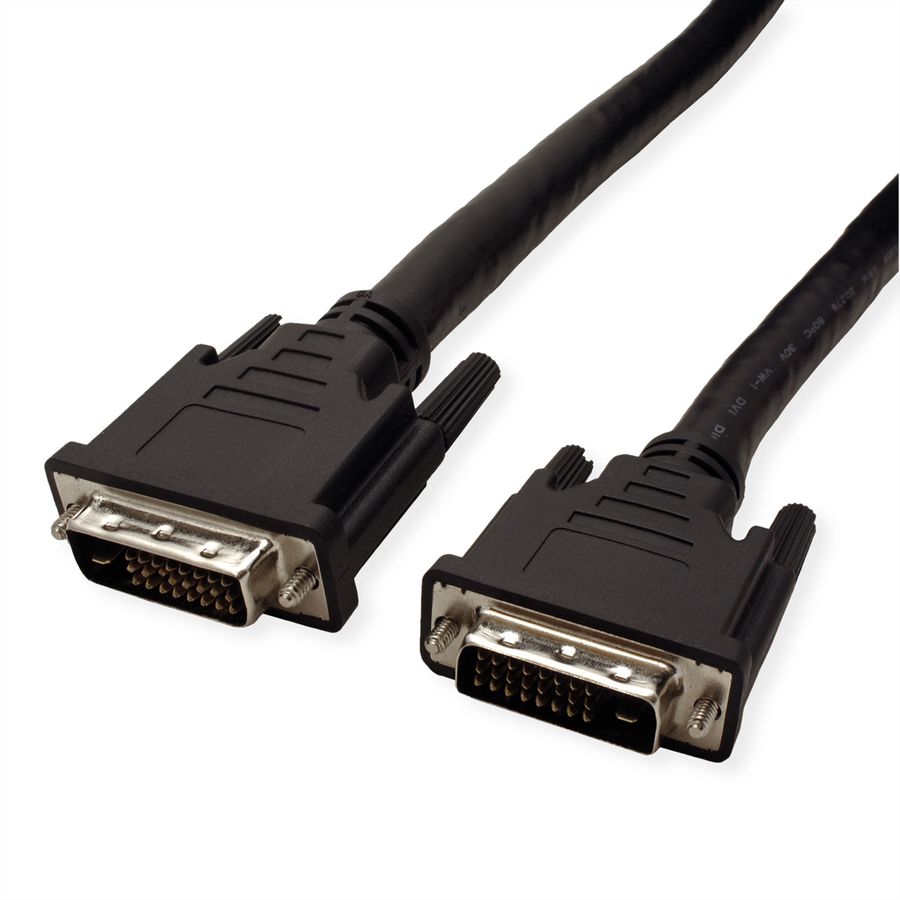 ROLINE DVI Cable, DVI (24+1), Dual Link, M/M, 20 m