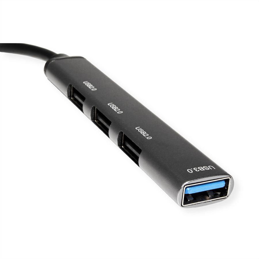 STANDARD USB 3.0 Hub, A connector, 4x A Ports (3x USB 2.0 + 1x USB 3.2 Gen1)