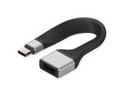 ROLINE USB 3.2 Gen 2 Silicone Cable, C-A, M/F, black, 11 cm