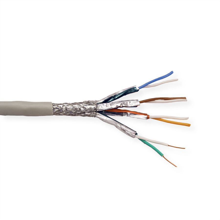 ROLINE S/FTP PiMF Cable Cat.7 (Class F), Solid Wire, 100m