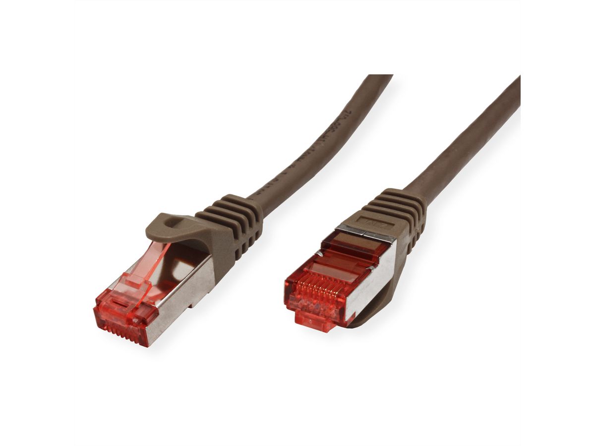 ROLINE S/FTP Patch Cord Cat.6 Component Level, LSOH, brown, 0.3 m