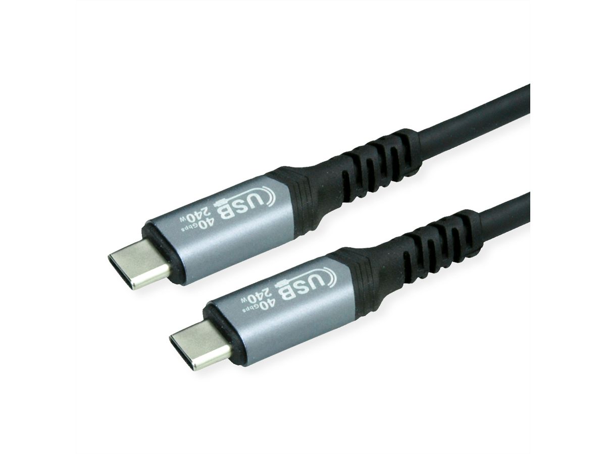 VALUE Cable USB4 Gen3x2, with Emark, C–C, M/M, 240W, black, 1 m