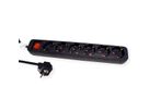 ROLINE Power Strip, 6-way, with Switch, black, 1.5 m