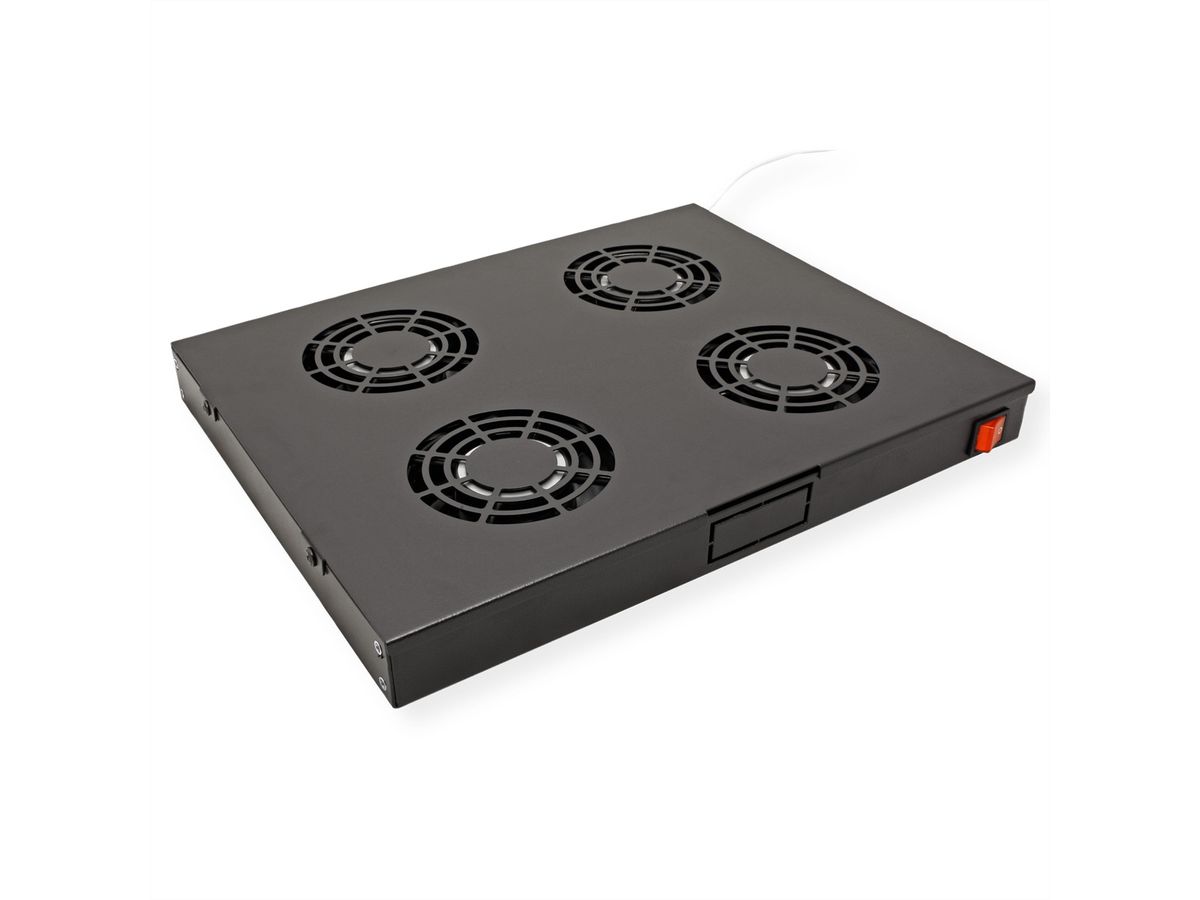 ROLINE Unité De Ventilation 19" 4 Ventilateurs Avec Thermostat - Montage Rack Horizontal Ou Vertical Noir